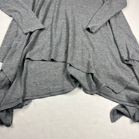We The Free People Asymmetric Tunic Shirt Gray Laganlook Oversized Thermal L - Picture 2 of 10